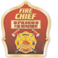 Plastic Curved Back Fire Helmet w/ Custom Fire Chief Shield